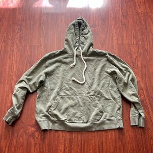 Pact Olive Green Pullover Hoodie with Cream Label